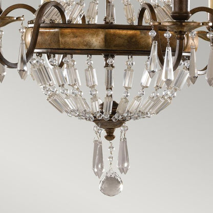 Generation Lighting (Feiss) Bellini 6-Light Oxidized Bronze / British Bronze Crystal Chandelier