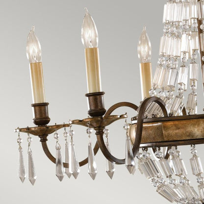Generation Lighting (Feiss) Bellini 6-Light Oxidized Bronze / British Bronze Crystal Chandelier