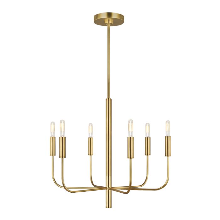 Generation Lighting (Feiss) Brianna 6-Light Burnished Brass Modern Chandelier