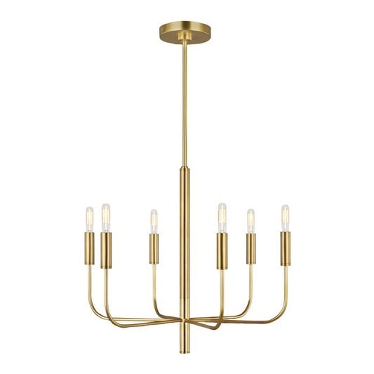 Generation Lighting (Feiss) Brianna 6-Light Burnished Brass Modern Chandelier
