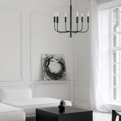Generation Lighting (Feiss) Brianna 6-Light Black Modern Chandelier