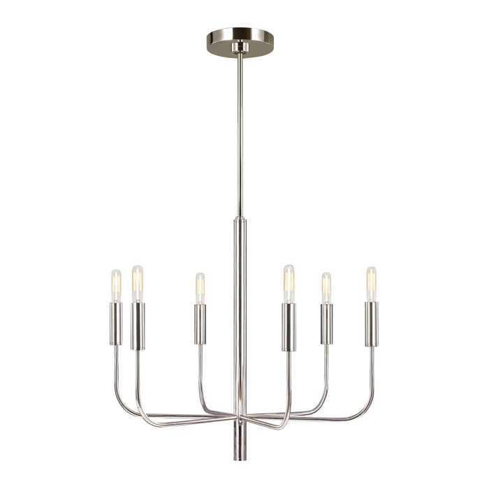 Generation Lighting (Feiss) Brianna 6-Light Polished Nickel Modern Chandelier