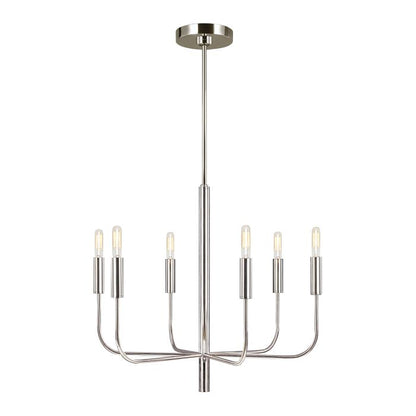 Generation Lighting (Feiss) Brianna 6-Light Polished Nickel Modern Chandelier