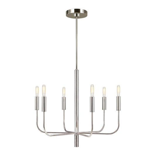Generation Lighting (Feiss) Brianna 6-Light Polished Nickel Modern Chandelier