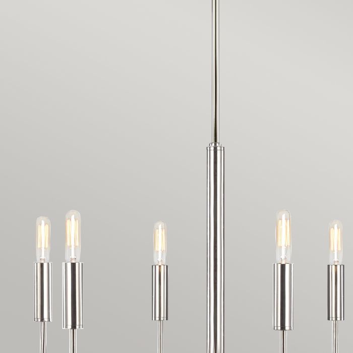 Generation Lighting (Feiss) Brianna 6-Light Polished Nickel Modern Chandelier