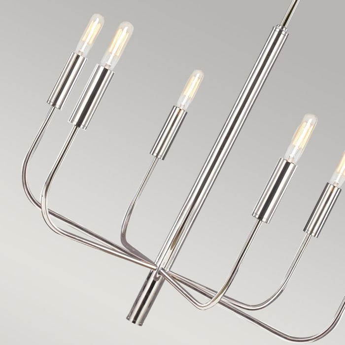 Generation Lighting (Feiss) Brianna 6-Light Polished Nickel Modern Chandelier