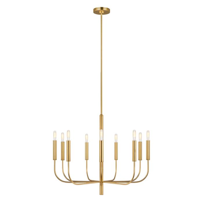 Generation Lighting (Feiss) Brianna 9-Light Burnished Brass Modern Chandelier