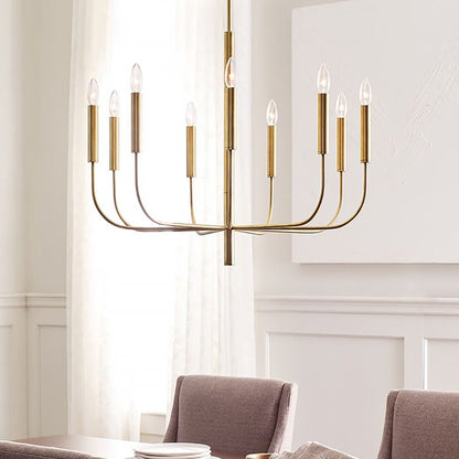 Generation Lighting (Feiss) Brianna 9-Light Burnished Brass Modern Chandelier