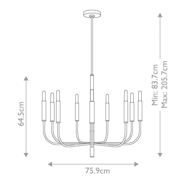Generation Lighting (Feiss) Brianna 9-Light Polished Nickel Modern Chandelier