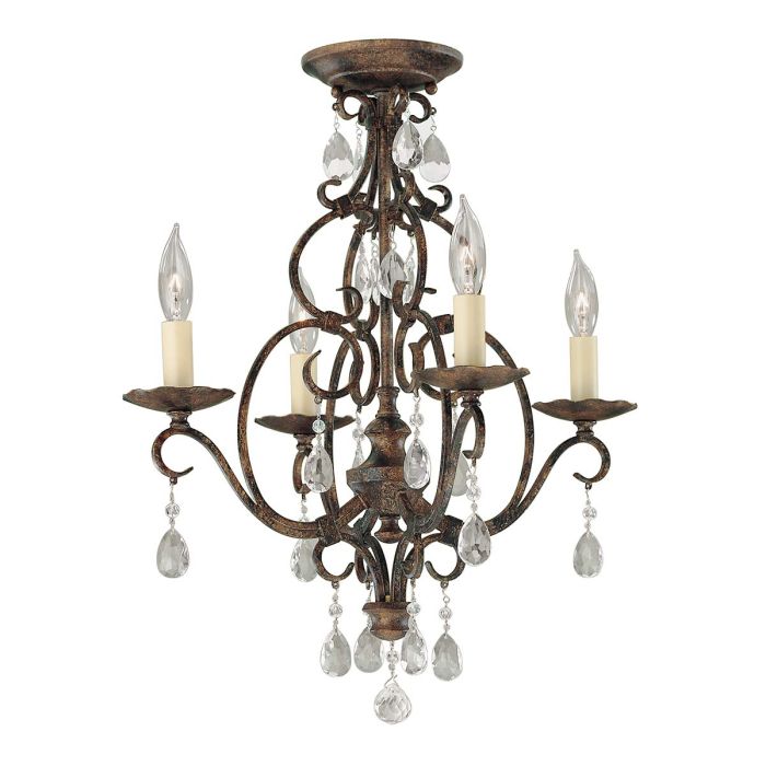 Generation Lighting (Feiss) Chateau 4-Light Mocha Bronze Candle Chandelier