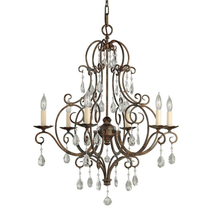 Generation Lighting (Feiss) Chateau 6-Light Mocha Bronze Candle Chandelier