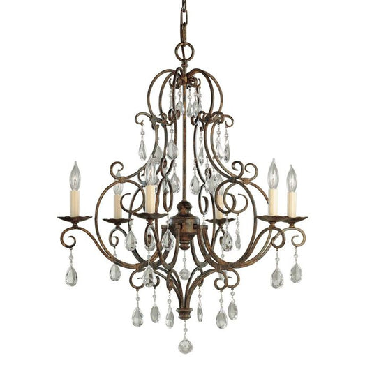 Generation Lighting (Feiss) Chateau 6-Light Mocha Bronze Candle Chandelier