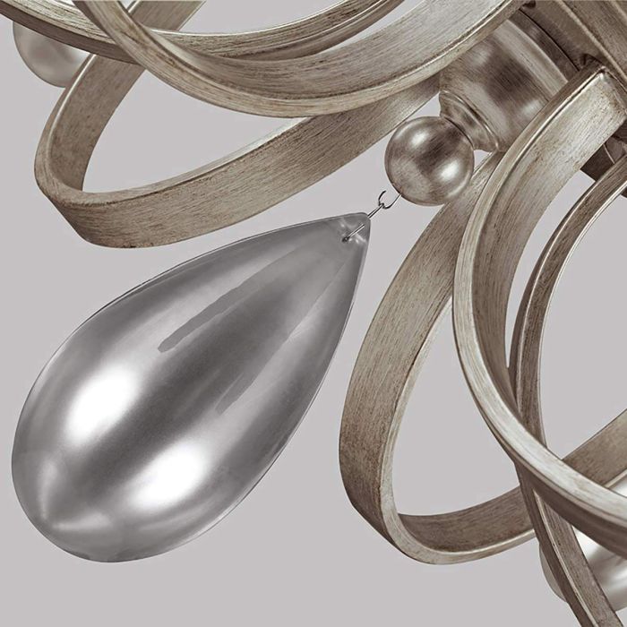 Generation Lighting (Feiss) DeWitt 9-Light Sunrise Silver Candle Chandelier