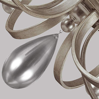 Generation Lighting (Feiss) DeWitt 9-Light Sunrise Silver Candle Chandelier