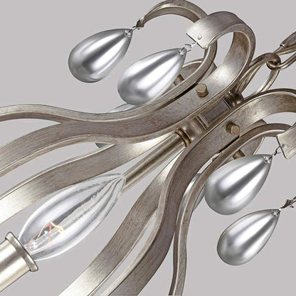 Generation Lighting (Feiss) DeWitt 9-Light Sunrise Silver Candle Chandelier