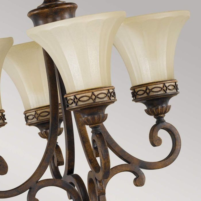 Generation Lighting (Feiss) Drawing Room 4-Light Walnut Glass Chandelier