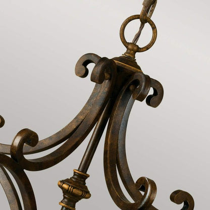 Generation Lighting (Feiss) Drawing Room 5-Light Walnut Glass Chandelier