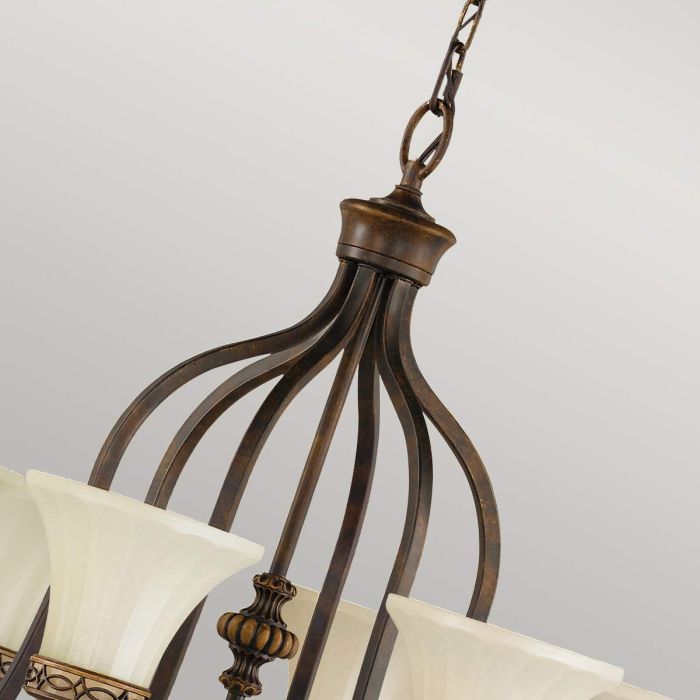 Generation Lighting (Feiss) Drawing Room 6-Light Walnut Glass Chandelier