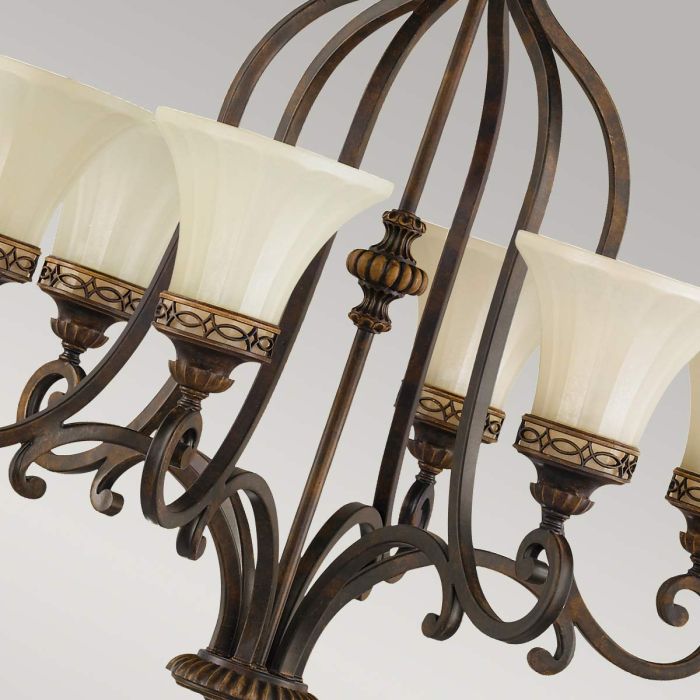 Generation Lighting (Feiss) Drawing Room 6-Light Walnut Glass Chandelier