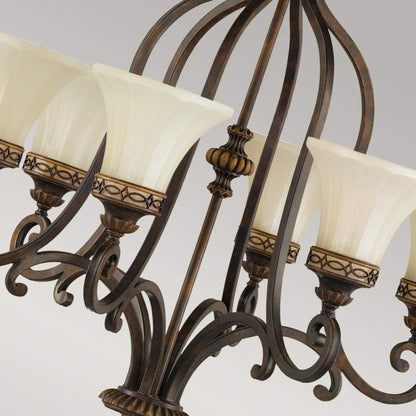 Generation Lighting (Feiss) Drawing Room 6-Light Walnut Glass Chandelier