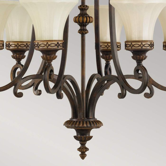 Generation Lighting (Feiss) Drawing Room 6-Light Walnut Glass Chandelier