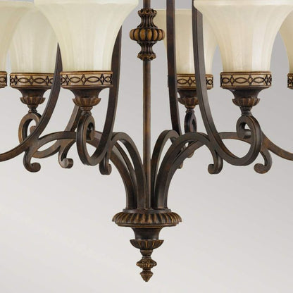 Generation Lighting (Feiss) Drawing Room 6-Light Walnut Glass Chandelier