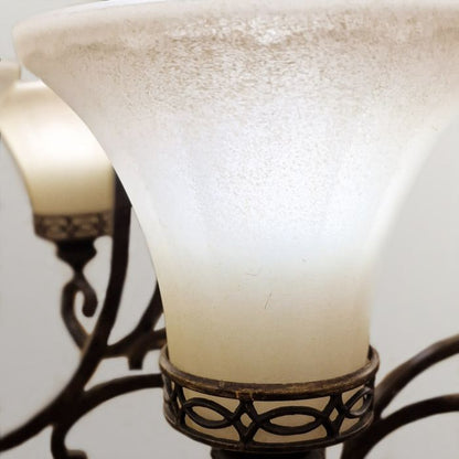 Generation Lighting (Feiss) Drawing Room 6-Light Walnut Glass Chandelier