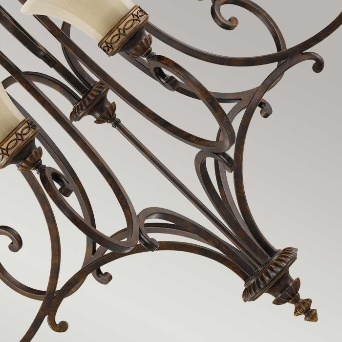 Generation Lighting (Feiss) Drawing Room 9-Light Walnut Glass Chandelier