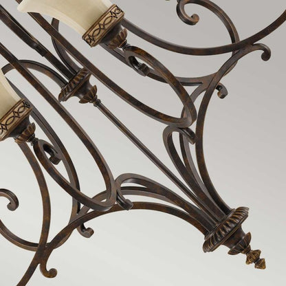 Generation Lighting (Feiss) Drawing Room 9-Light Walnut Glass Chandelier