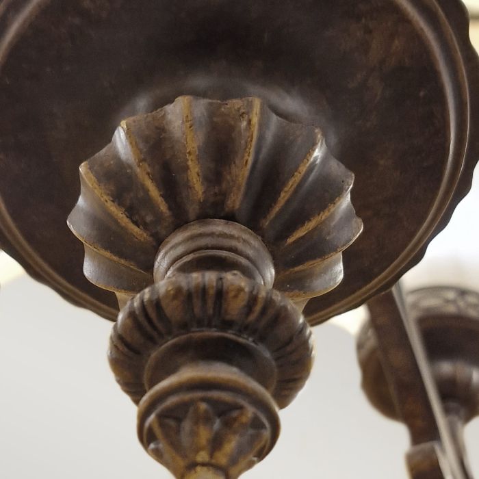 Generation Lighting (Feiss) Drawing Room 9-Light Walnut Glass Chandelier
