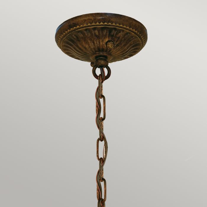 Generation Lighting (Feiss) Drawing Room 9-Light Walnut Glass Chandelier