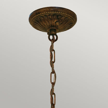 Generation Lighting (Feiss) Drawing Room 9-Light Walnut Glass Chandelier