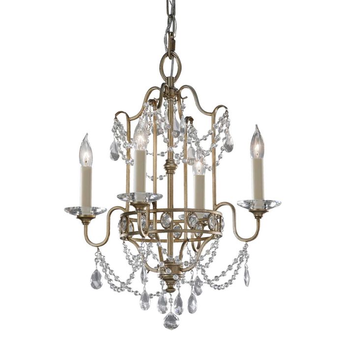 Generation Lighting (Feiss) Gianna 4-Light Gilded Silver Crystal Chandelier