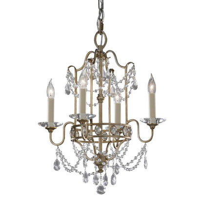 Generation Lighting (Feiss) Gianna 4-Light Gilded Silver Crystal Chandelier