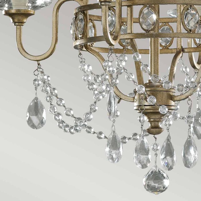 Generation Lighting (Feiss) Gianna 4-Light Gilded Silver Crystal Chandelier