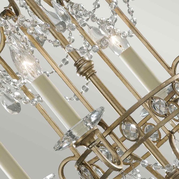 Generation Lighting (Feiss) Gianna 4-Light Gilded Silver Crystal Chandelier