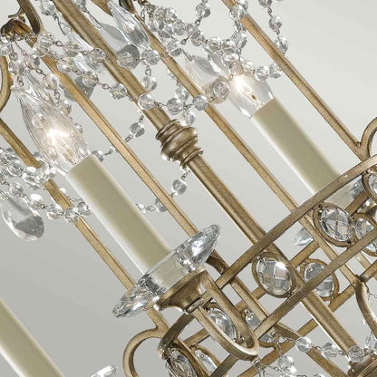 Generation Lighting (Feiss) Gianna 4-Light Gilded Silver Crystal Chandelier