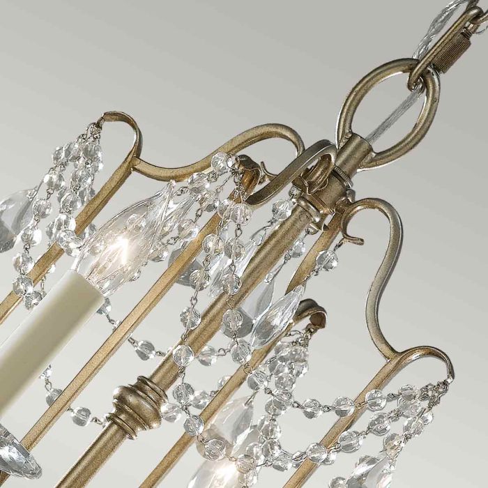 Generation Lighting (Feiss) Gianna 4-Light Gilded Silver Crystal Chandelier