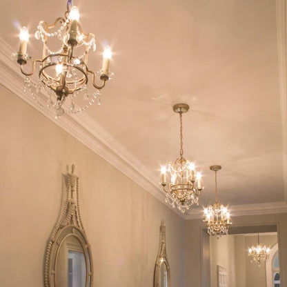 Generation Lighting (Feiss) Gianna 4-Light Gilded Silver Crystal Chandelier
