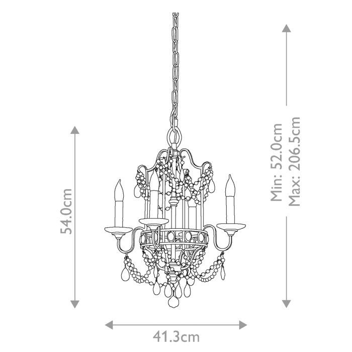 Generation Lighting (Feiss) Gianna 4-Light Gilded Silver Crystal Chandelier