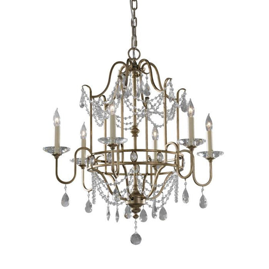 Generation Lighting (Feiss) Gianna 6-Light Gilded Silver Crystal Chandelier