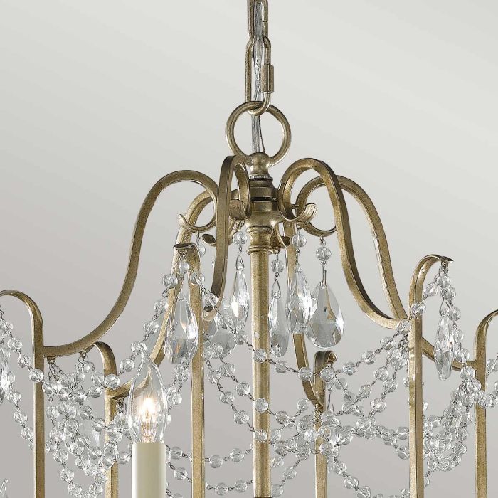 Generation Lighting (Feiss) Gianna 6-Light Gilded Silver Crystal Chandelier