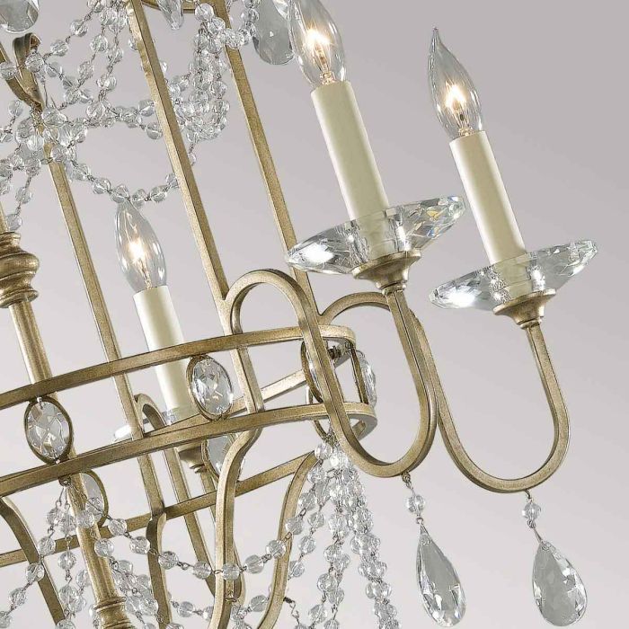 Generation Lighting (Feiss) Gianna 6-Light Gilded Silver Crystal Chandelier