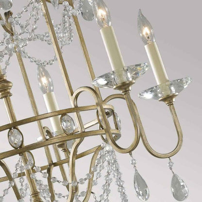 Generation Lighting (Feiss) Gianna 6-Light Gilded Silver Crystal Chandelier