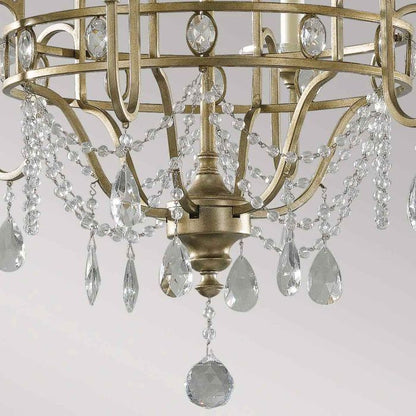 Generation Lighting (Feiss) Gianna 6-Light Gilded Silver Crystal Chandelier