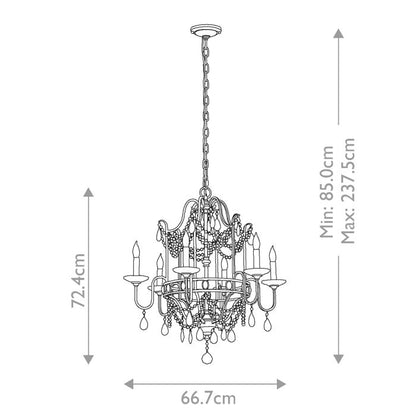 Generation Lighting (Feiss) Gianna 6-Light Gilded Silver Crystal Chandelier