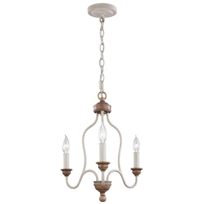 Generation Lighting (Feiss) Hartsville 3-Light Chalk Washed / Beachwood Candle Chandelier