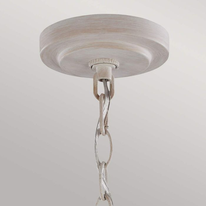 Generation Lighting (Feiss) Hartsville 5-Light Chalk Washed / Beachwood Candle Chandelier