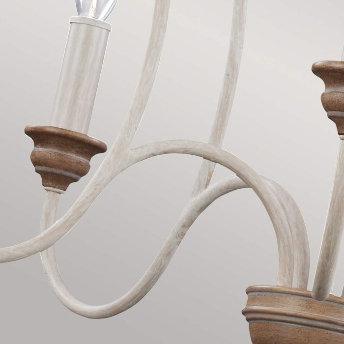 Generation Lighting (Feiss) Hartsville 5-Light Chalk Washed / Beachwood Candle Chandelier
