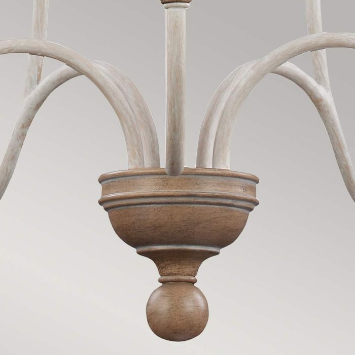 Generation Lighting (Feiss) Hartsville 5-Light Chalk Washed / Beachwood Candle Chandelier